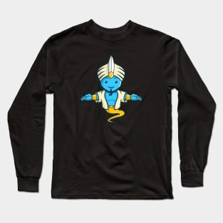 Ghost Genie Mascot Illustration Long Sleeve T-Shirt